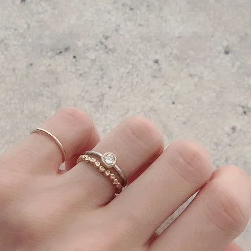 N°6 PTarm classy combination ring 0.3ct
